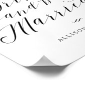 ドリンク食べとBeスクリプ結婚したトの披露宴記号 ポスター (角)