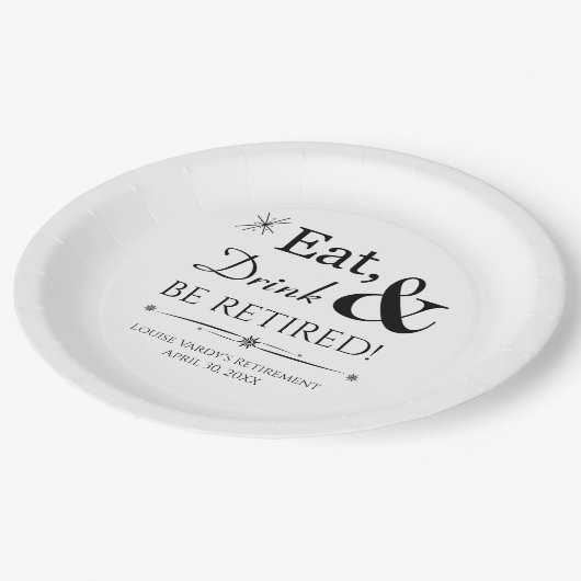 ドリンク食べとBeリタイア退職したパーティー ペーパープレート (アングル)