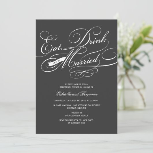 ドリンク食べとBeリハ結婚したーサルディナー招待状 招待状 (スタンド正面)