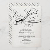 ドリンク食べとBeリハ結婚したーサルディナー招待状 招待状 (正面/裏面)