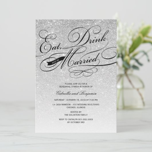 ドリンク食べとBeリハ結婚したーサルディナー招待状 招待状 (スタンド正面)