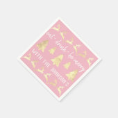 ドリンク食べは白い金ゴールドトナメリーーズピンク白 スタンダードカクテルナプキン (角)