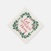 ドリンク食べアンドベメリーホリデー紙ナプキンス スタンダードカクテルナプキン (角)