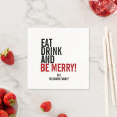 ドリンク食べアンドベメリーホリデー紙ナプキンス スタンダードカクテルナプキン (インサイチュ)