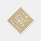 ドリンク食べアンドベ結婚したクラフト紙 | ウェディング スタンダードカクテルナプキン (角)