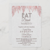 ドリンク食べバラ金ゴールドパーム離れ結婚ズ 招待状 (正面/裏面)