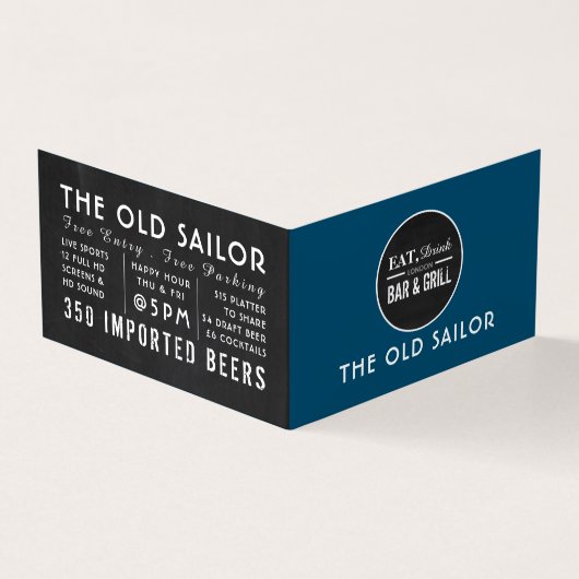 ドリンク食べバー&グリルロゴ、Pub/Brewery、詳細 名刺 (外部)