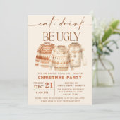 ドリンク食べビーアグイのセータークリスマスホリデーパーティー 招待状 (スタンド正面)