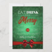 ドリンク食べビーグメリーリー《写真》ぼけ味ホリデーレッドボウ 招待状 (正面)
