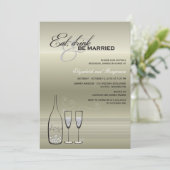 ドリンク食べビーチャンパ結婚したンリハーサルディナー 招待状 (スタンド正面)