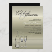 ドリンク食べビーチャンパ結婚したンリハーサルディナー 招待状 (正面/裏面)