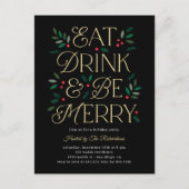 ドリンク食べビーホリメリーデイ招待状はがき ポストカード (正面)