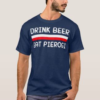 ドリンク食べビールピエロギポーランド国旗のポーランドギフト Tシャツ