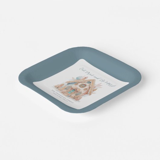 ドリンク食べブジンガーメリーブレッドハウスクリスマス ペーパープレート (傾斜あり)