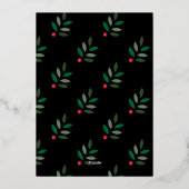 ドリンク食べベフォイルメリーホリデーパーティー招待状 箔シーズンカード (裏面)