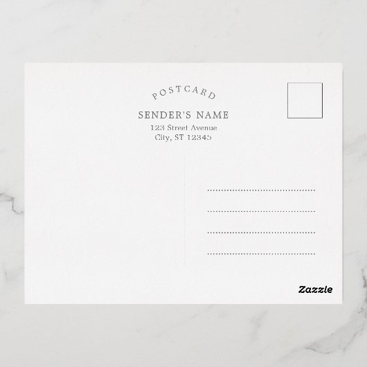 ドリンク食べベフォイルメリーホリデー招待状はがき 箔招待状ポストカード (裏面)