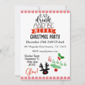 ドリンク食べベメリークリスマスパーティの招待状 招待状 (正面)