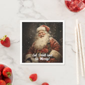 ドリンク食べベヴィンテージメリーサンタクロース スタンダードカクテルナプキン (インサイチュ)