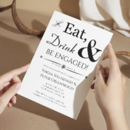 ドリンク食べベーレトロ婚約した婚約パーティ 招待状