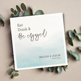 ドリンク食べベー婚約したダスティブルー婚約パーティ スタンダードカクテルナプキン