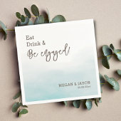 ドリンク食べベー婚約したダスティブルー婚約パーティ スタンダードカクテルナプキン