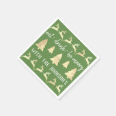 ドリンク食べベ金ゴールドトナメリーーグリーンホリデーズ スタンダードカクテルナプキン (角)