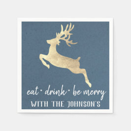 ドリンク食べベ金ゴールドトナメリーーデナークラフトホワイトブルー スタンダードカクテルナプキン