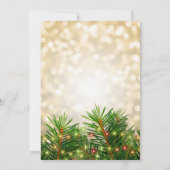 ドリンク食べベ金ゴールドパインメリーライツホリデークリスマス 招待状 (裏面)