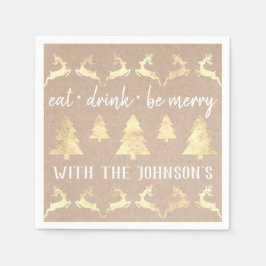 ドリンク食べベ金ゴールドメリートインデナークラフトコテージルクス スタンダードカクテルナプキン