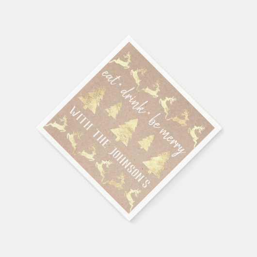 ドリンク食べベ金ゴールドメリートインデナークラフトコテージルクス スタンダードカクテルナプキン (角)