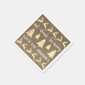 ドリンク食べベ金ゴールドメリートナカイKraftブロンズWhit スタンダードカクテルナプキン (角)