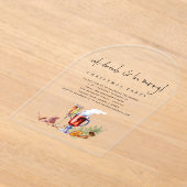 ドリンク食べメリークリスマスアクリル アクリル招待状 (レイダウン)