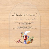 ドリンク食べメリークリスマスアクリル アクリル招待状 (正面)