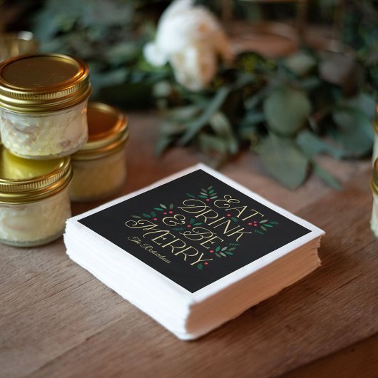 ドリンク食べメリークリスマスパーティーナプキンズ スタンダードカクテルナプキン