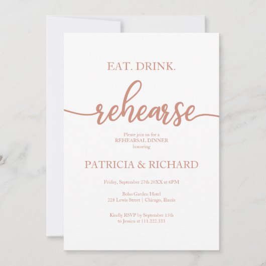 ドリンク食べリハーサルバラ金ゴールドリハーサルディナー 招待状 (正面)