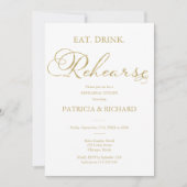 ドリンク食べリハーリハーサル金箔リハーサルディナー 招待状 (正面)