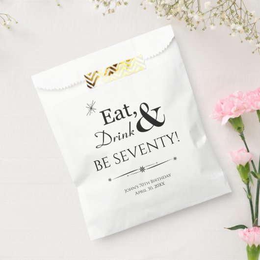 ドリンク食べーBe70ファンキーレトロ70誕生日 フェイバーバッグ (封をした状態)