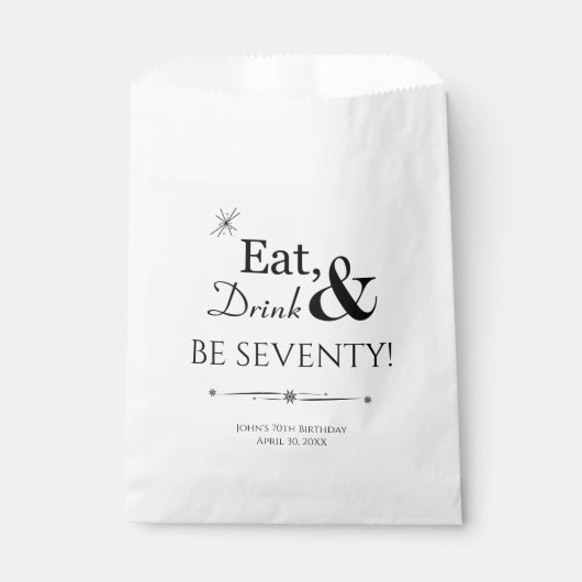 ドリンク食べーBe70ファンキーレトロ70誕生日 フェイバーバッグ (正面)