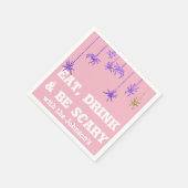 ドリンク食べ怖いスパイダーハロウィンピンク紫 スタンダードカクテルナプキン (角)