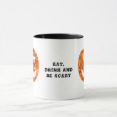 ドリンク食べ怖いハロウィーンパンプキンワードクラウド マグカップ (中央)