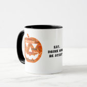 ドリンク食べ怖いハロウィーンパンプキンワードクラウド マグカップ (正面左)