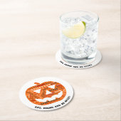 ドリンク食べ怖いハロウィーンパンプキンワードクラウド ラウンドペーパーコースター (インサイチュ)