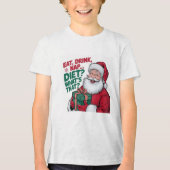 ドリンク食べ昼寝whatsダイエット、サンおもしろいタ トライブレンドＴシャツ (正面)