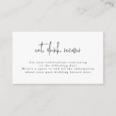 ドリンク食べ白黒ポスト結婚のブランチ エンクロージャーカード (正面)