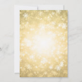 ドリンク食べ金ゴールドウィンターワンダーランドホリデークリスマスボウ 招待状 (裏面)