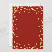 ドリンク食べ金ゴールドレッドグリッターホリデークリスマスボウ 招待状 (裏面)