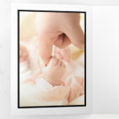 ドリンク食べ、ギャツビースタイル6フォトコラージュベビー誕生 三つ折り案内状 (内部最初)