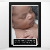 ドリンク食べ、ギャツビースタイル6フォトコラージュベビー誕生 三つ折り案内状 (内部中)