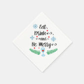 ドリンク食べ&ビーメリークリスマスカクテルナプキン スタンダードカクテルナプキン (角)