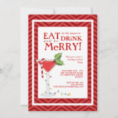 ドリンク食べ&ビーメリークリスマスカクテルパーティー 招待状 (正面)